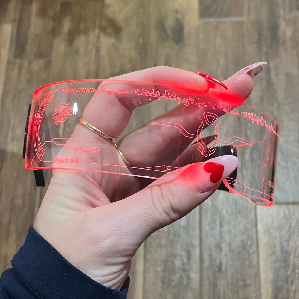 SHEIN Neon Red Visor Glasses